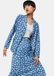Graphic Daisy Denim Maxi Skirt
